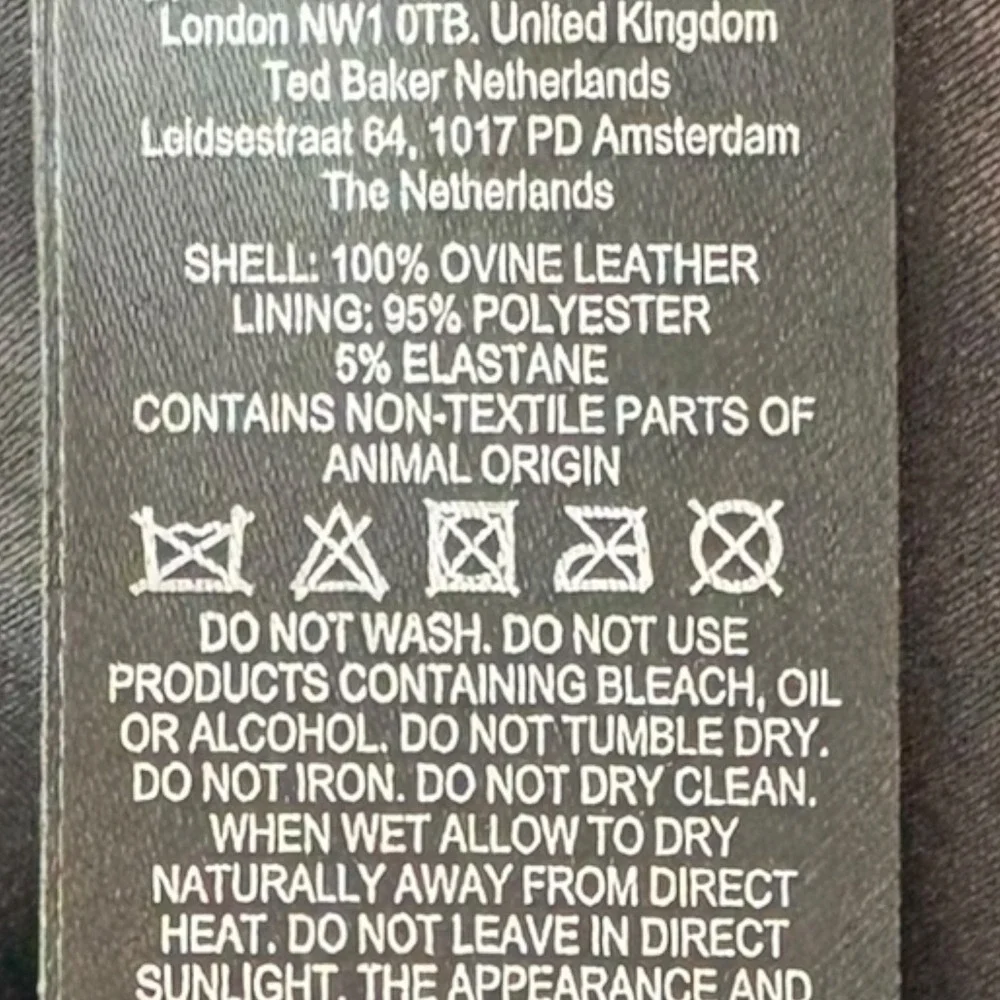 Ted‎ Baker London Valiat Black Ovine Leather Mini Skirt Size 2 US 6